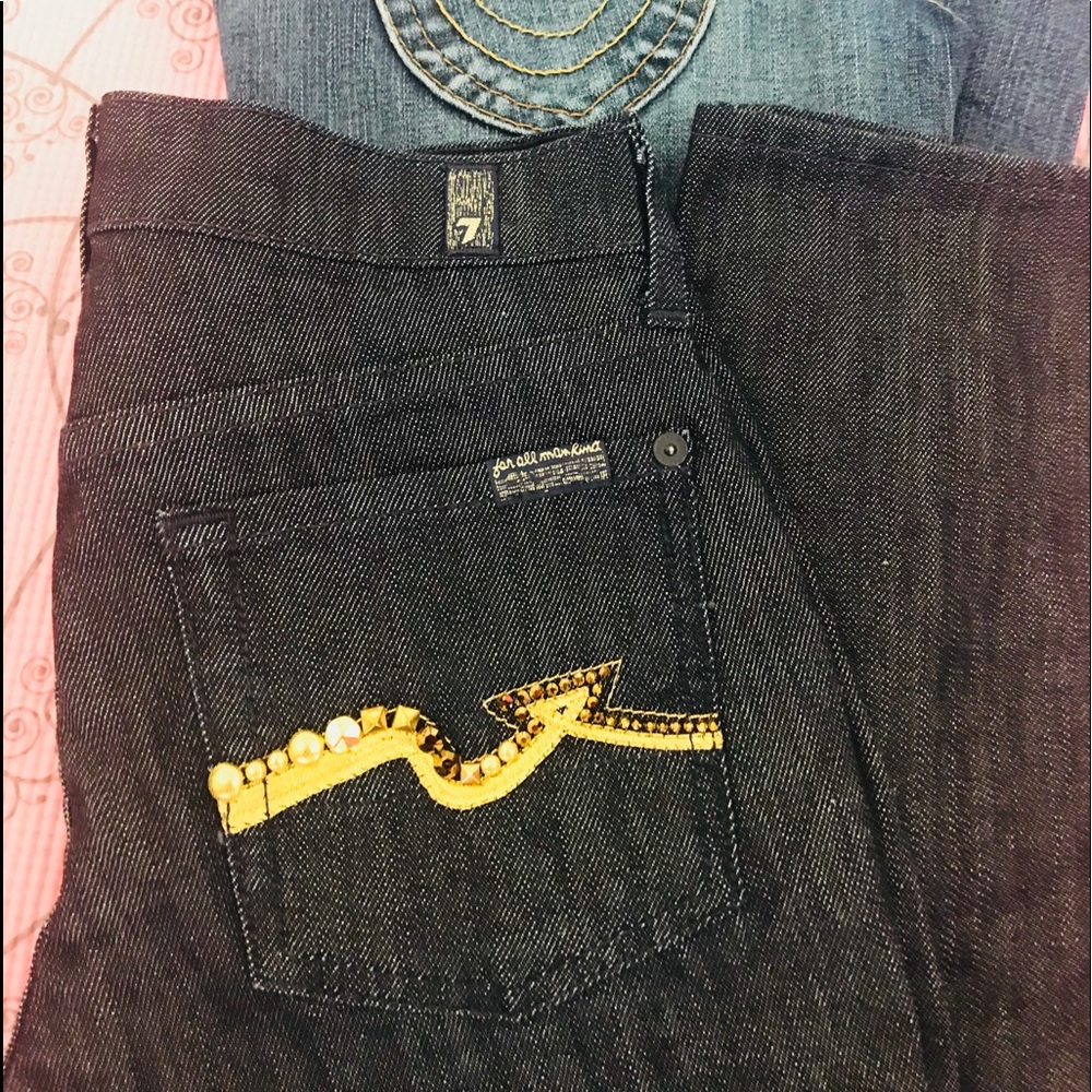 7 for all Mankind jeans w gold embellishments